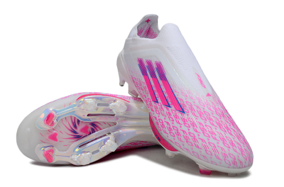 Adidas F50+ Elite Lightstrike Pro FG Firm Ground Soccer Cleats - White/Pink/Blue