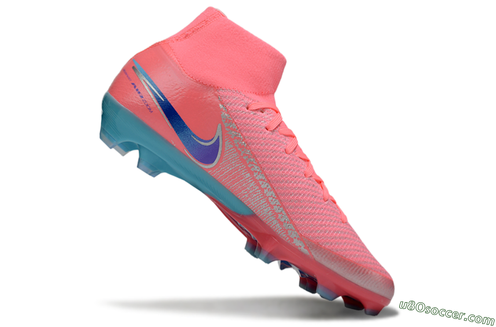 Nike Air Zoom Mercurial Superfly 10 Elite FG Firm Ground Soccer Cleats - Pink/Silver/Blue 4