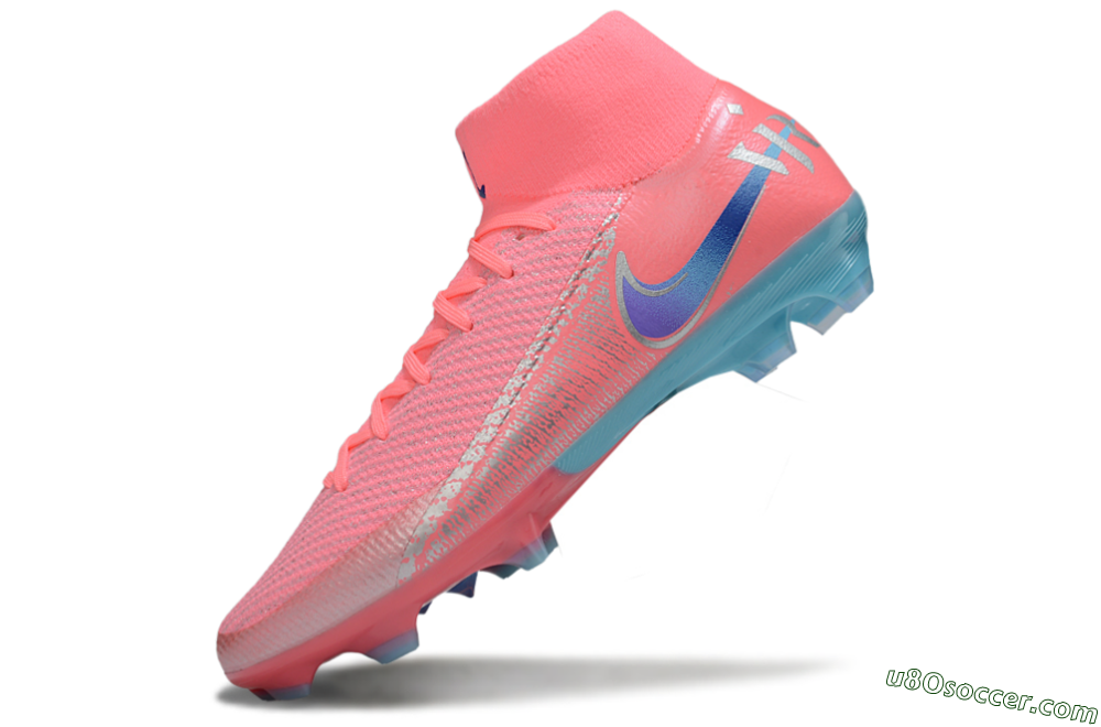 Nike Air Zoom Mercurial Superfly 10 Elite FG Firm Ground Soccer Cleats - Pink/Silver/Blue 5