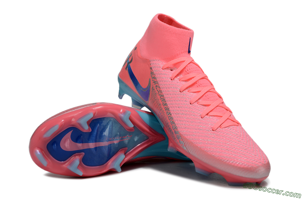 Nike Air Zoom Mercurial Superfly 10 Elite FG Firm Ground Soccer Cleats - Pink/Silver/Blue 3