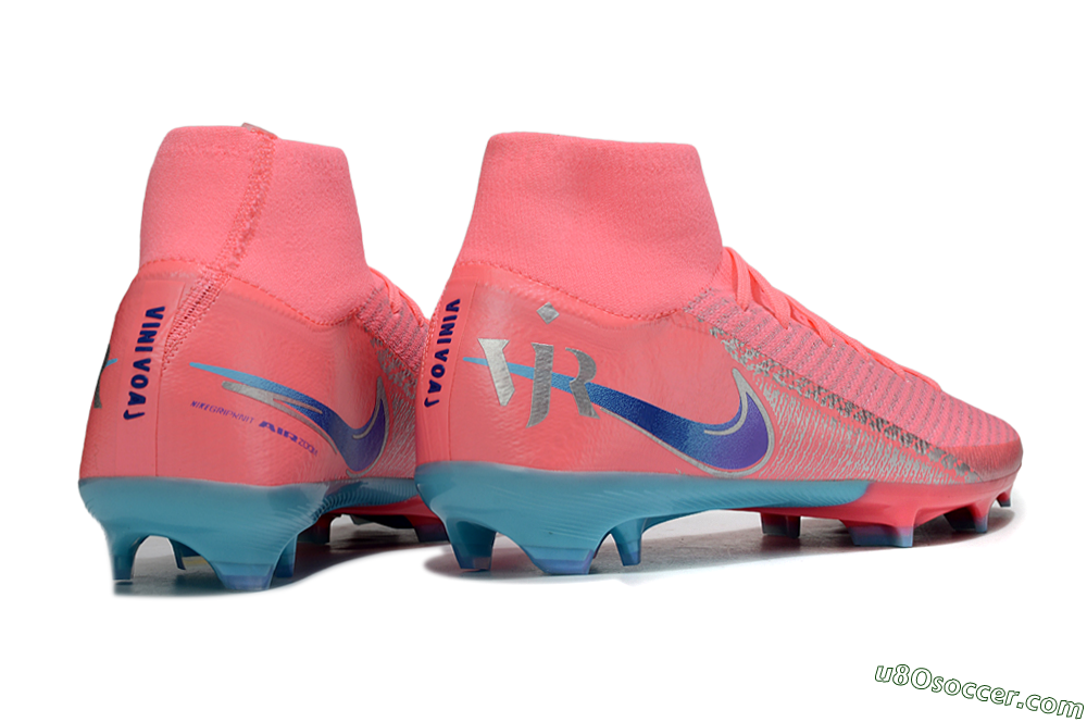 Nike Air Zoom Mercurial Superfly 10 Elite FG Firm Ground Soccer Cleats - Pink/Silver/Blue 6