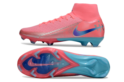 Nike Air Zoom Mercurial Superfly 10 Elite FG Firm Ground Soccer Cleats - Pink/Silver/Blue