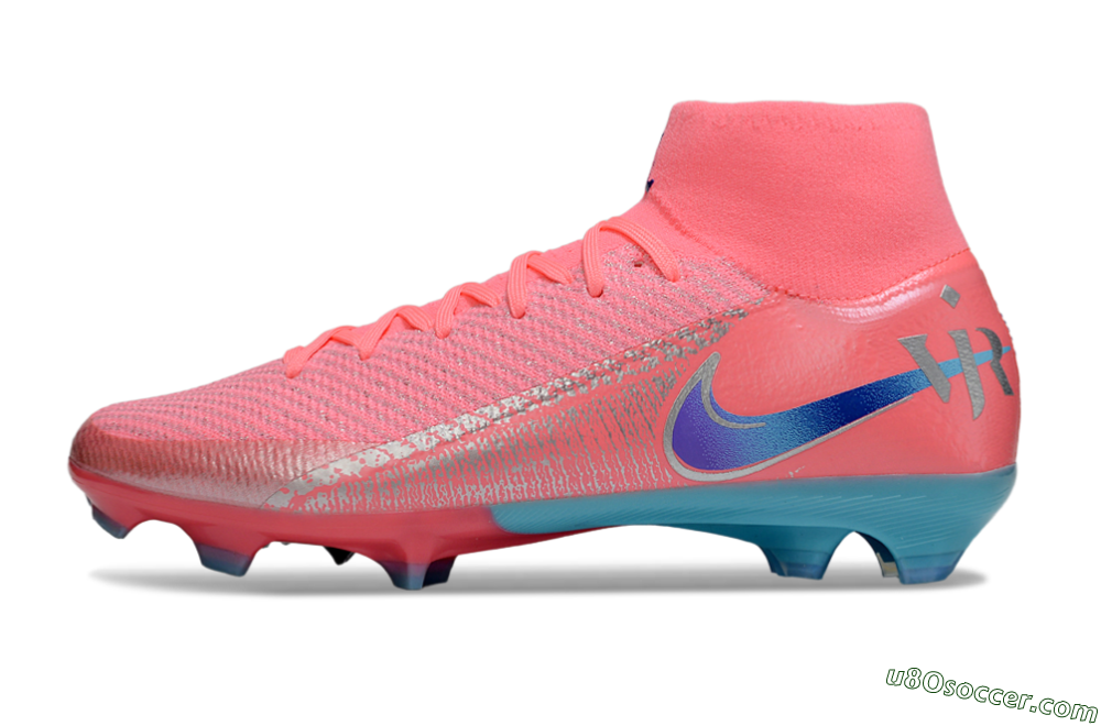 Nike Air Zoom Mercurial Superfly 10 Elite FG Firm Ground Soccer Cleats - Pink/Silver/Blue 2