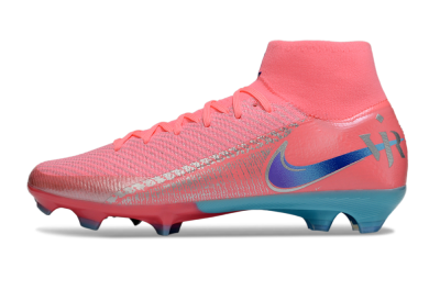 Nike Air Zoom Mercurial Superfly 10 Elite FG Firm Ground Soccer Cleats - Pink/Silver/Blue