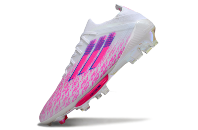 Adidas F50+ Elite Lightstrike Pro FG Firm Ground Soccer Cleats - White/Pink/Blue
