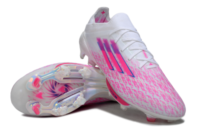 Adidas F50+ Elite Lightstrike Pro FG Firm Ground Soccer Cleats - White/Pink/Blue