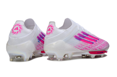 Adidas F50+ Elite Lightstrike Pro FG Firm Ground Soccer Cleats - White/Pink/Blue
