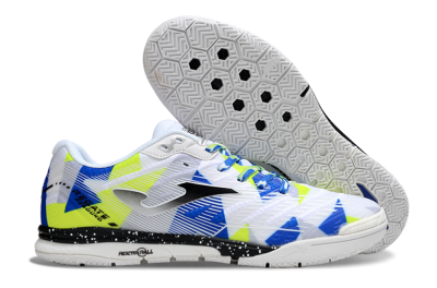 Joma Top Flex IC Indoor & Futsal Soccer Shoes - White/Blue/Yellow