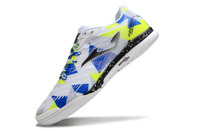 Joma Top Flex IC Indoor & Futsal Soccer Shoes - White/Blue/Yellow