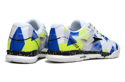 Joma Top Flex IC Indoor & Futsal Soccer Shoes - White/Blue/Yellow