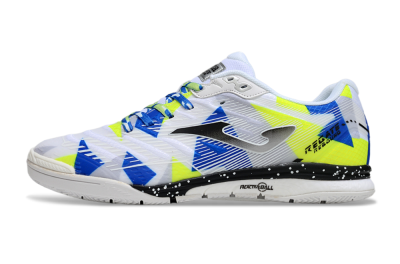 Joma Top Flex IC Indoor & Futsal Soccer Shoes - White/Blue/Yellow