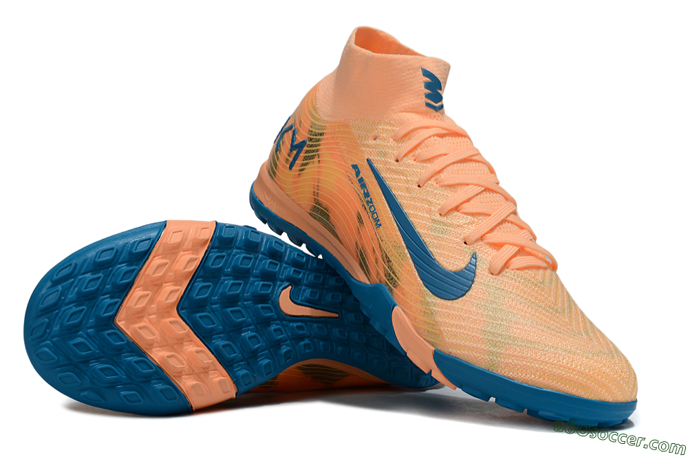 Nike Air Zoom Mercurial Superfly 10 Elite TF Artificial Turf Soccer Shoes - Pink/Blue/Yellow 0
