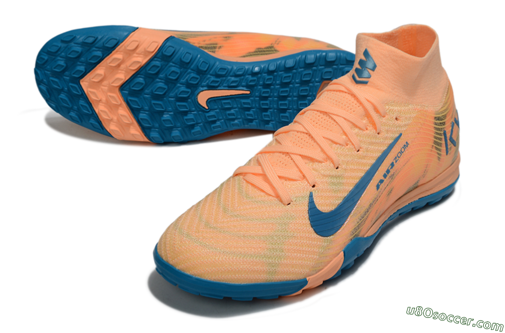 Nike Air Zoom Mercurial Superfly 10 Elite TF Artificial Turf Soccer Shoes - Pink/Blue/Yellow 3