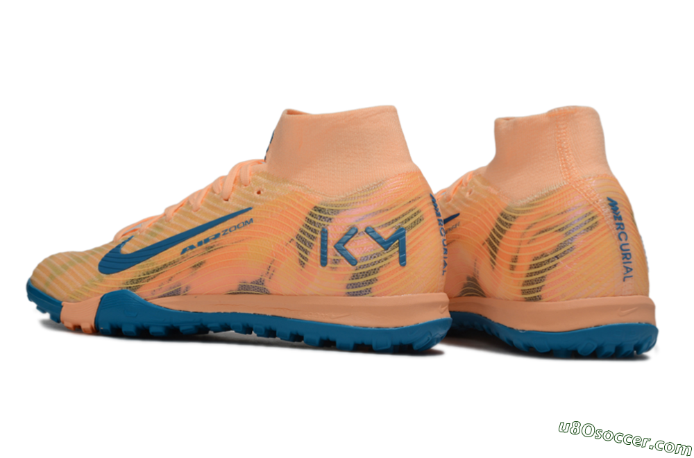 Nike Air Zoom Mercurial Superfly 10 Elite TF Artificial Turf Soccer Shoes - Pink/Blue/Yellow 4