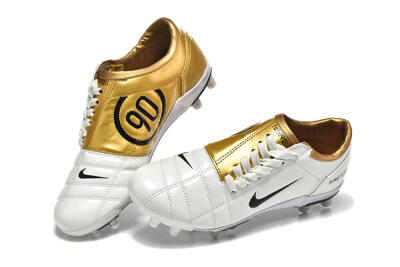 Nike Air Zoom Total 90 III FG Firm Ground Soccer Cleats - White/Black/Gold