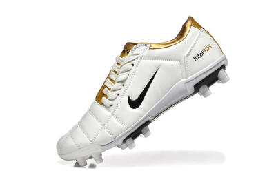 Nike Air Zoom Total 90 III FG Firm Ground Soccer Cleats - White/Black/Gold