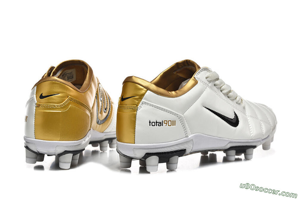 Nike Air Zoom Total 90 III FG Firm Ground Soccer Cleats - White/Black/Gold 9
