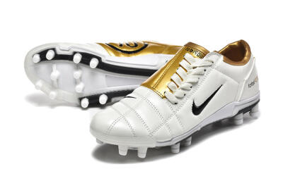 Nike Air Zoom Total 90 III FG Firm Ground Soccer Cleats - White/Black/Gold