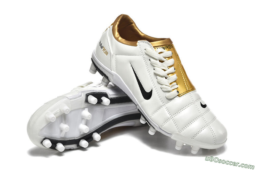 Nike Air Zoom Total 90 III FG Firm Ground Soccer Cleats - White/Black/Gold 4