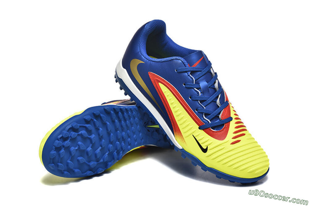 Nike Phantom 6 Elite TF Artificial Turf Soccer Shoes - Yellow/Red/Blue 4
