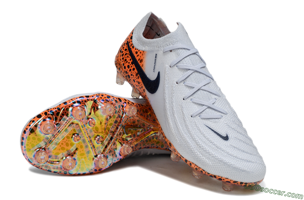 Nike Phantom GX 2 Elite AG Artificial Grass Soccer Cleats - Grey/Black/Leopard 4