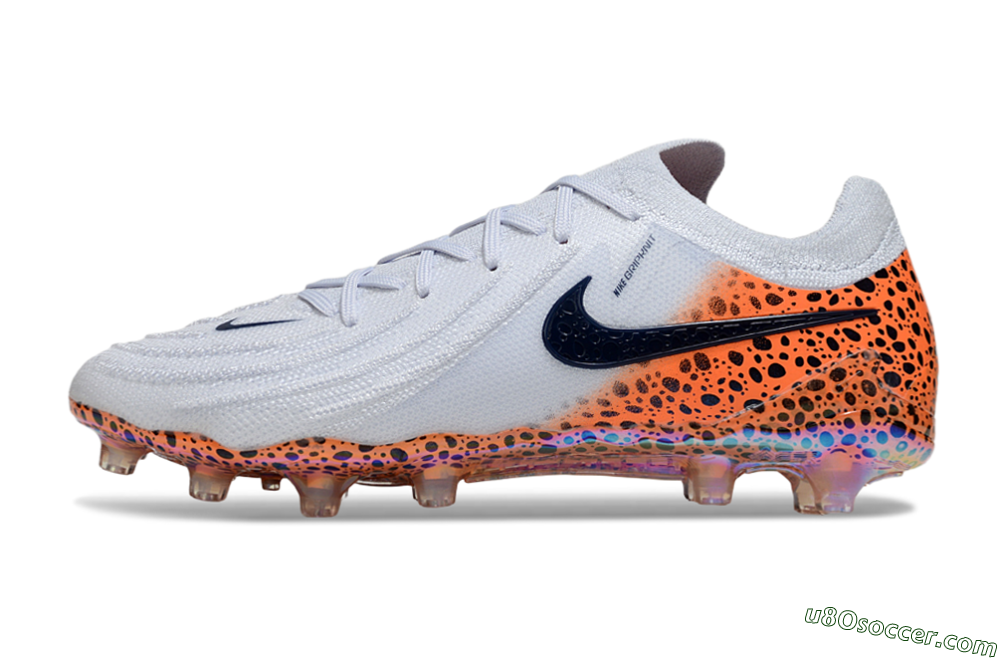 Nike Phantom GX 2 Elite AG Artificial Grass Soccer Cleats - Grey/Black/Leopard 2