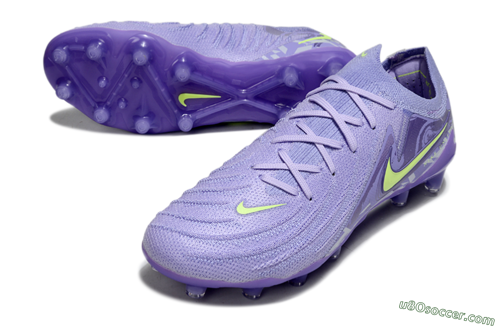 Nike Phantom GX 2 Elite AG Artificial Grass Soccer Cleats - Purple/Yellow 3