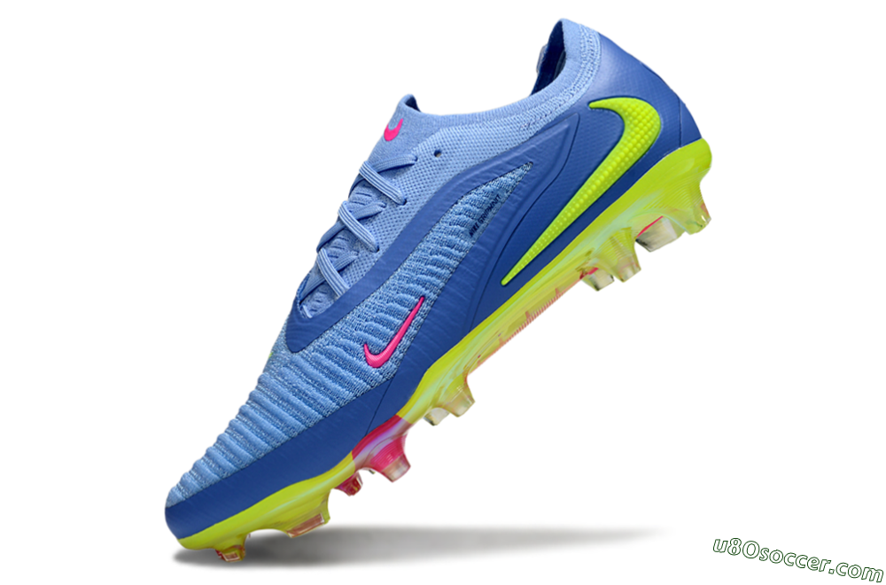 Nike Phantom 6 Elite FG Firm Ground Soccer Cleats - Blue/Pink/Yellow 6