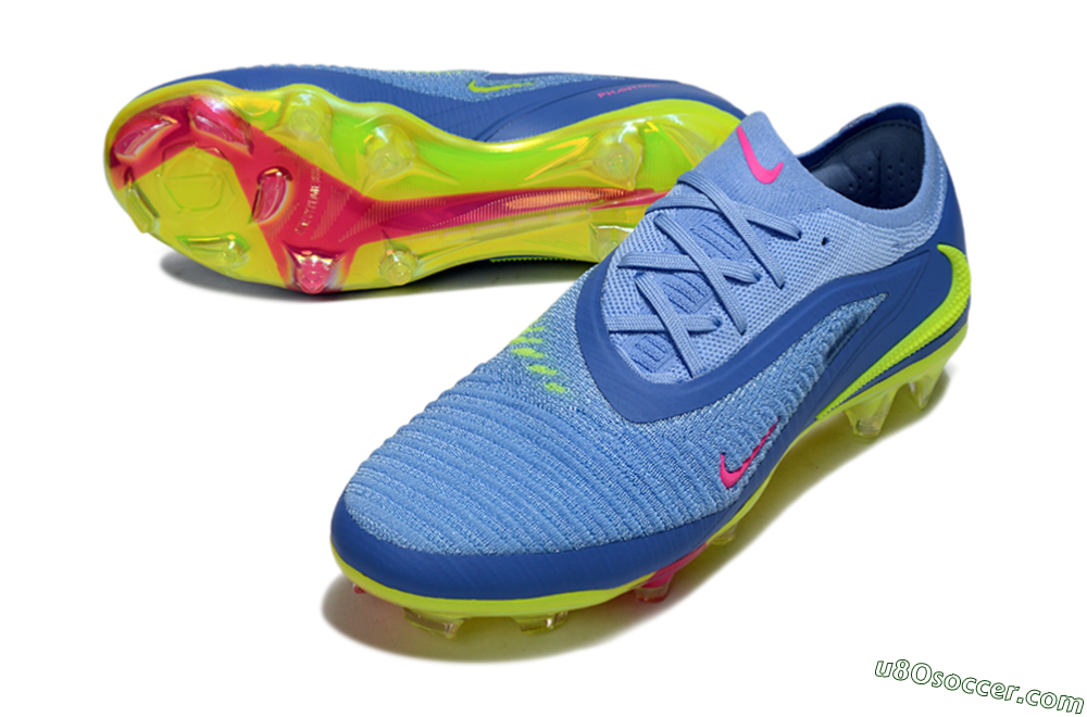 Nike Phantom 6 Elite FG Firm Ground Soccer Cleats - Blue/Pink/Yellow 3