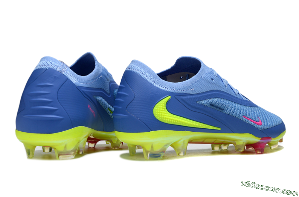 Nike Phantom 6 Elite FG Firm Ground Soccer Cleats - Blue/Pink/Yellow 7