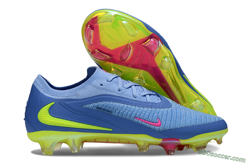 Nike Phantom 6 Elite FG Firm Ground Soccer Cleats - Blue/Pink/Yellow 1