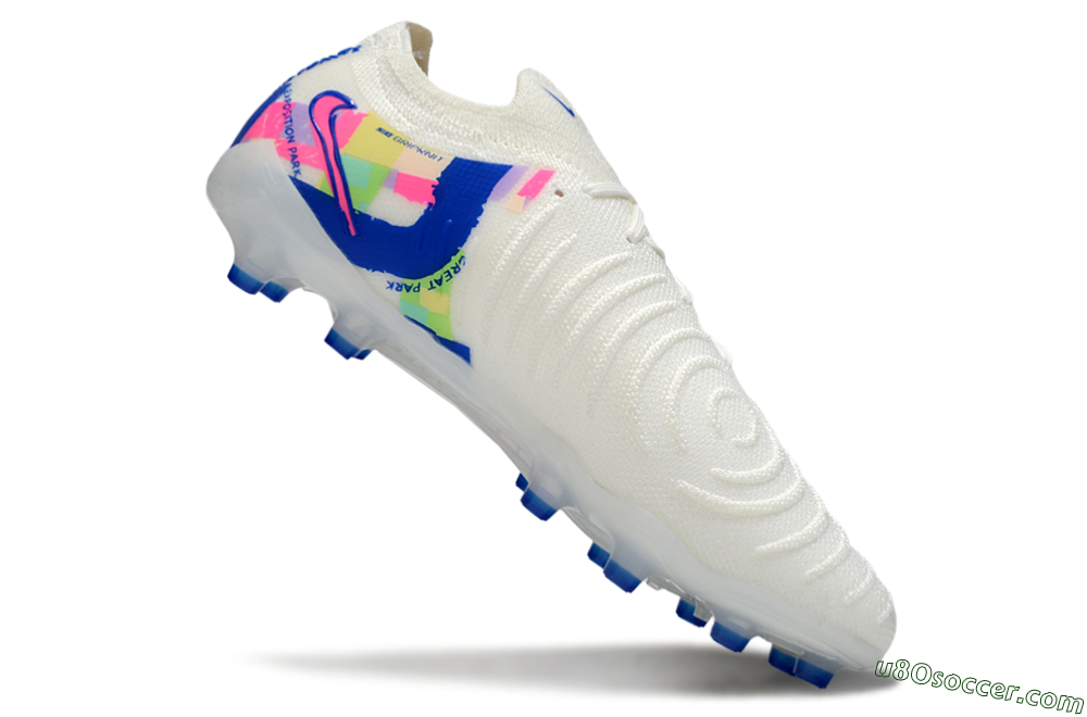 Nike Phantom GX 2 Elite AG Artificial Grass Soccer Cleats - White/Blue/Pink 5