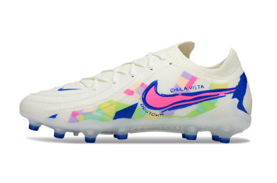 Nike Phantom GX 2 Elite AG Artificial Grass Soccer Cleats - White/Blue/Pink