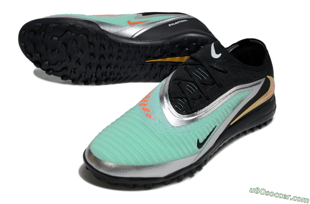 Nike Phantom 6 Elite TF Artificial Turf Soccer Shoes - Jade/Silver/Black 3