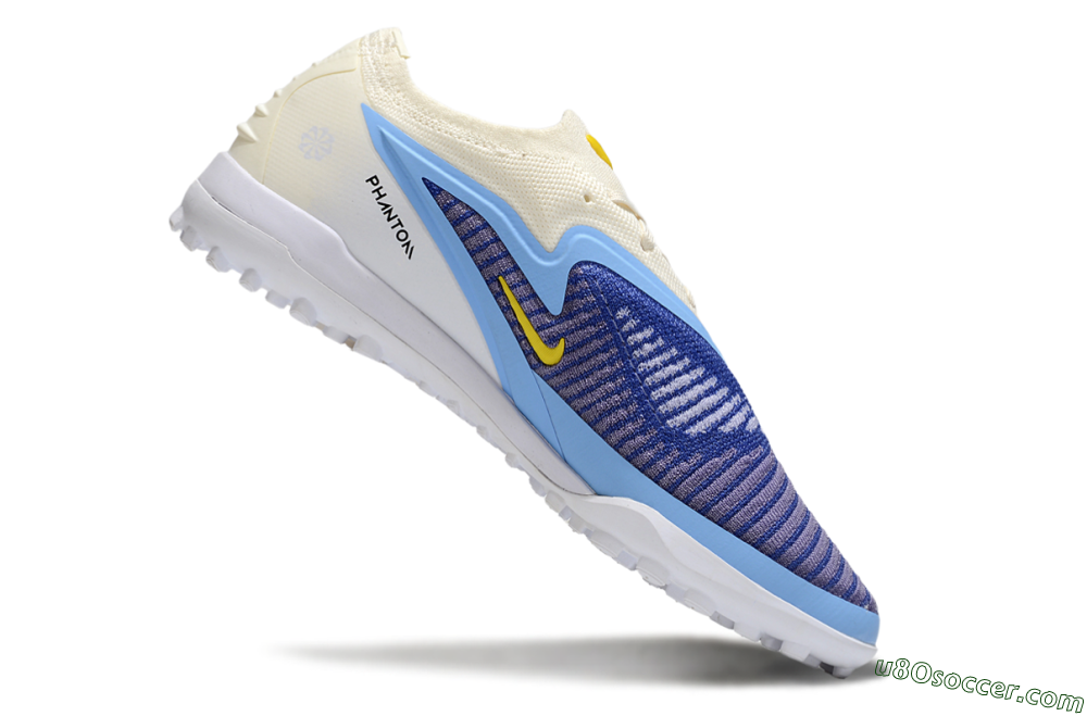 Nike Phantom 6 Elite TF Artificial Turf Soccer Shoes - Blue/White/Jade 4