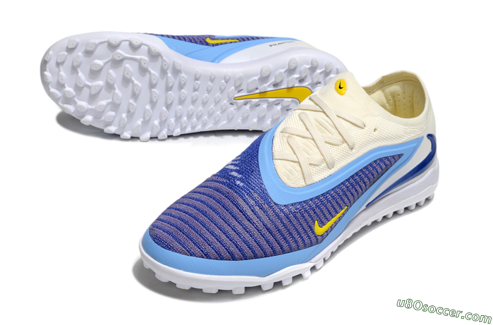 Nike Phantom 6 Elite TF Artificial Turf Soccer Shoes - Blue/White/Jade 3