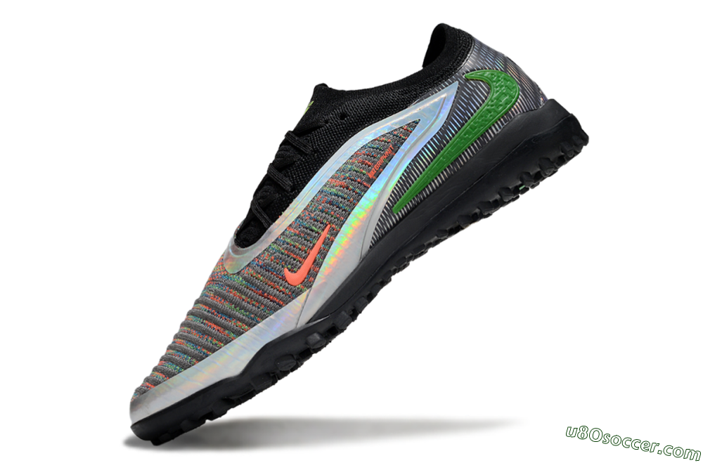 Nike Phantom 6 Elite TF Artificial Turf Soccer Shoes - Grey/Silver/Black 5