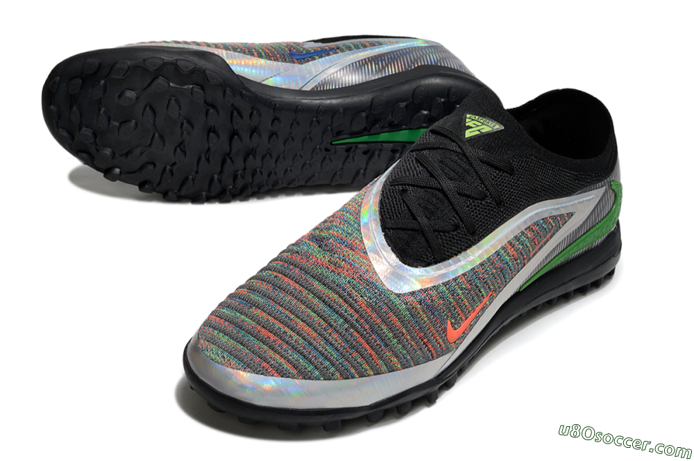 Nike Phantom 6 Elite TF Artificial Turf Soccer Shoes - Grey/Silver/Black 3