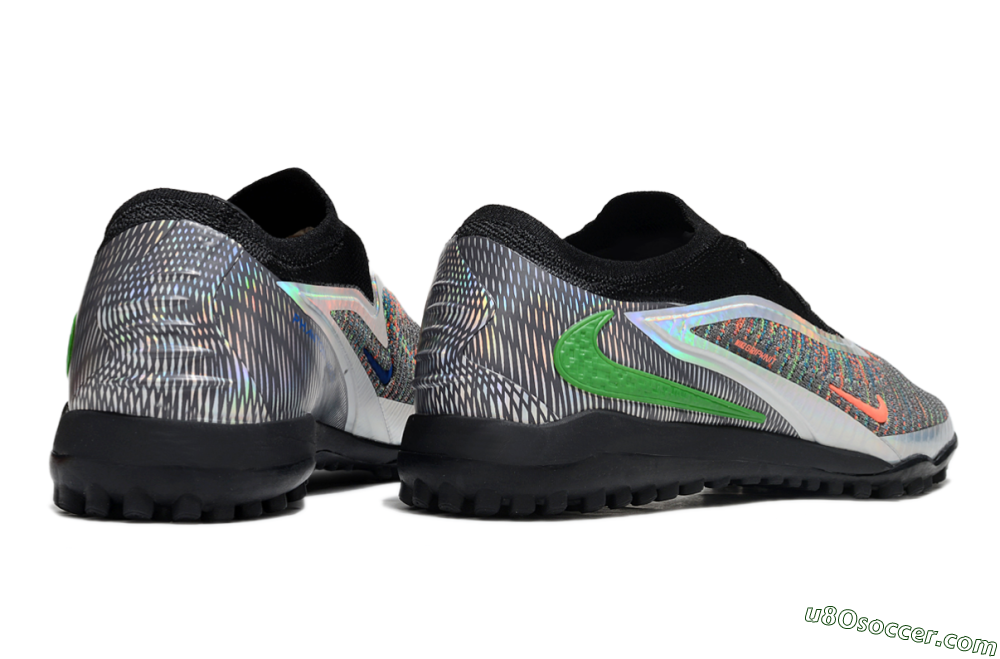 Nike Phantom 6 Elite TF Artificial Turf Soccer Shoes - Grey/Silver/Black 6