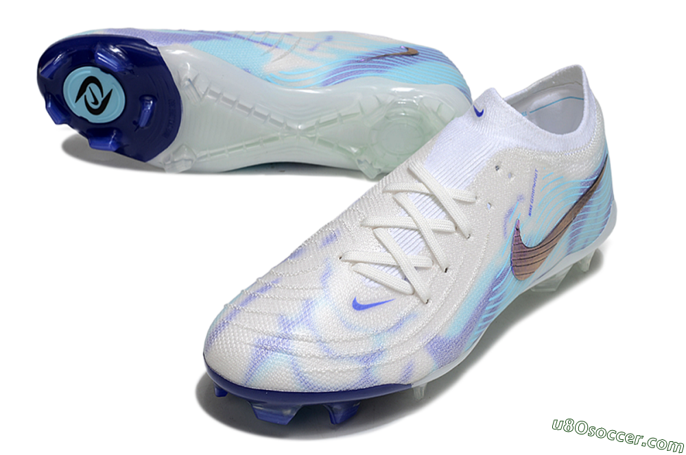 Nike Phantom GX 2 Elite FG Firm Ground Soccer Cleats - White/Purple/Jade 3