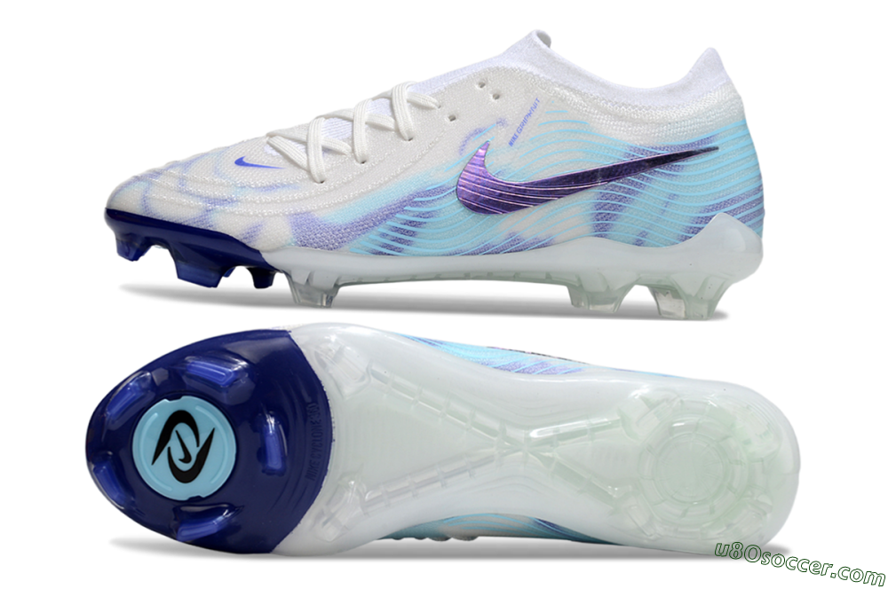 Nike Phantom GX 2 Elite FG Firm Ground Soccer Cleats - White/Purple/Jade 0