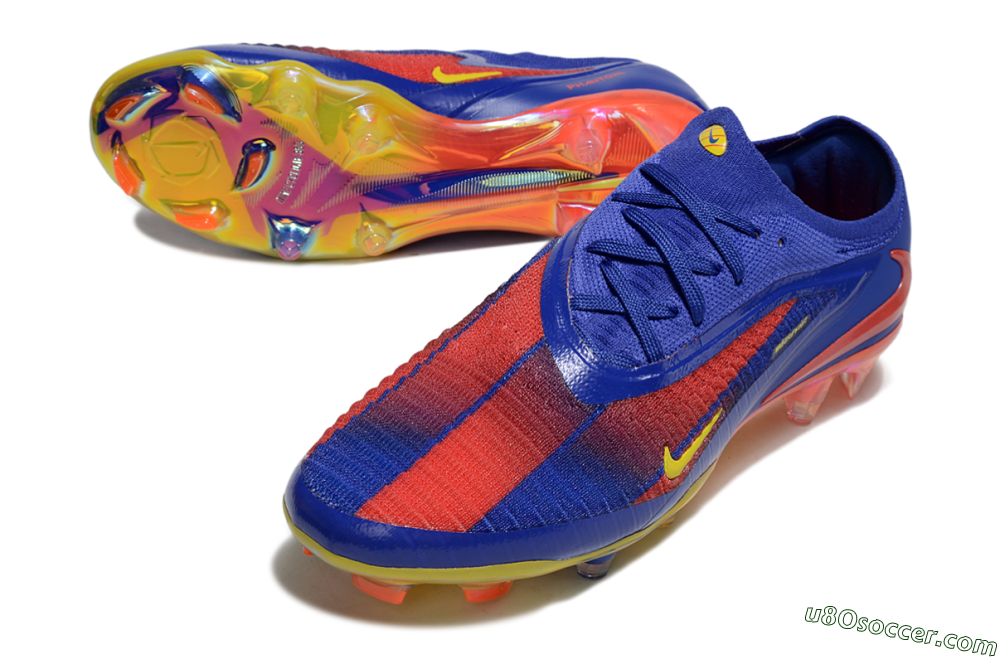 Nike Phantom 6 Elite FG Firm Ground Soccer Cleats - Blue/Red/Yellow 3