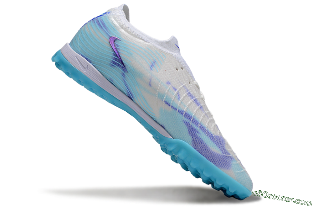 Nike Phantom GX 2 Elite TF Artificial Turf Soccer Shoes - White/Purple/Jade 4