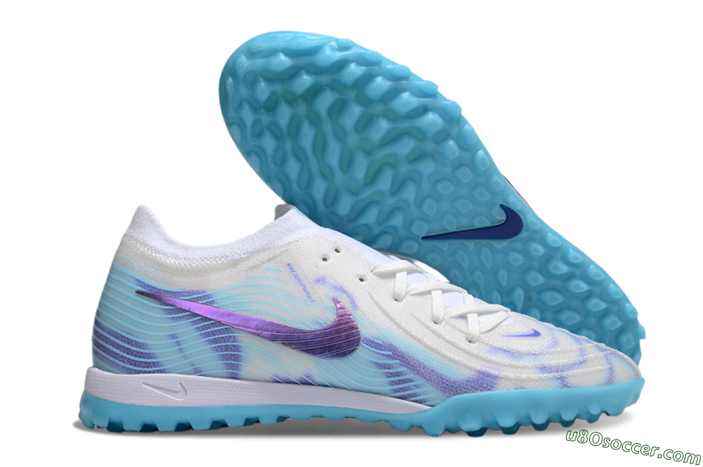 Nike Phantom GX 2 Elite TF Artificial Turf Soccer Shoes - White/Purple/Jade 1