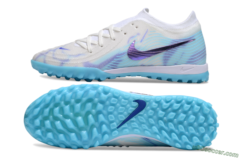 Nike Phantom GX 2 Elite TF Artificial Turf Soccer Shoes - White/Purple/Jade 0