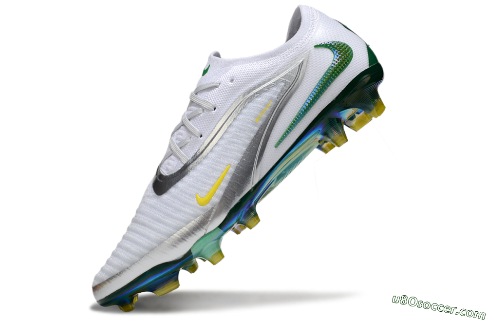 Nike Phantom 6 Elite FG Firm Ground Soccer Cleats - White/Silver/Yellow 5