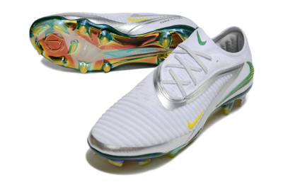 Nike Phantom 6 Elite FG Firm Ground Soccer Cleats - White/Silver/Yellow