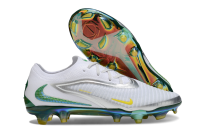 Nike Phantom 6 Elite FG Firm Ground Soccer Cleats - White/Silver/Yellow