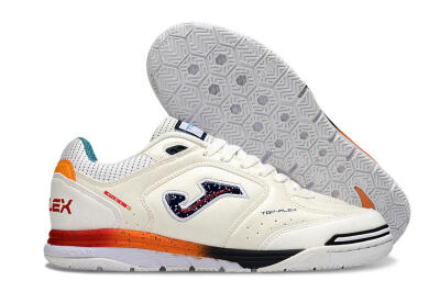 Joma Top Flex IC Indoor & Futsal Soccer Shoes - White/Black/Red