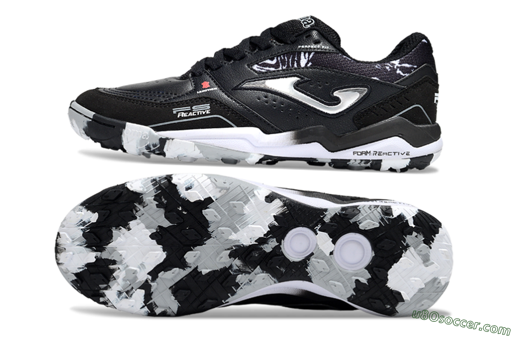Joma Top Flex TF Artificial Turf Soccer Shoes - Black/Silver/White 0